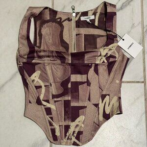 MIAOU Brand new Campbell geometric-print corset top never worn